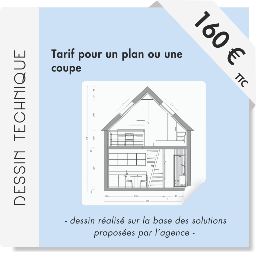 123design - Architecte d'intérieur - Design intérieur - Bordeaux - forfait plan coupe supplémentaires / tarif fixe